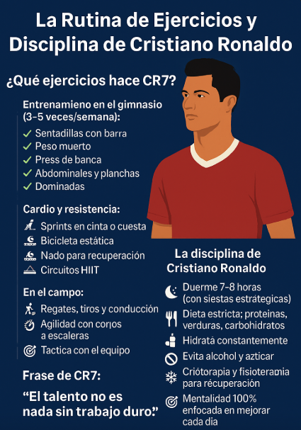 Infografía Rutina de Ejercicios de Cristiano Ronaldo.